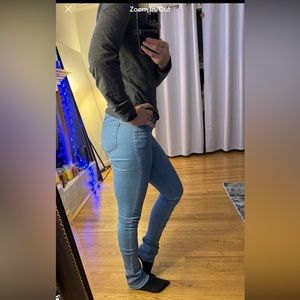 High Rise Skinny Stretch Stacked Extra Long Blue Jeans Size 2 (34)
